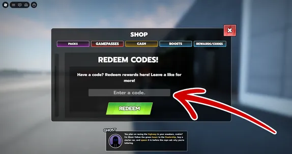 Ghost Driver Rewards and Codes redemption box